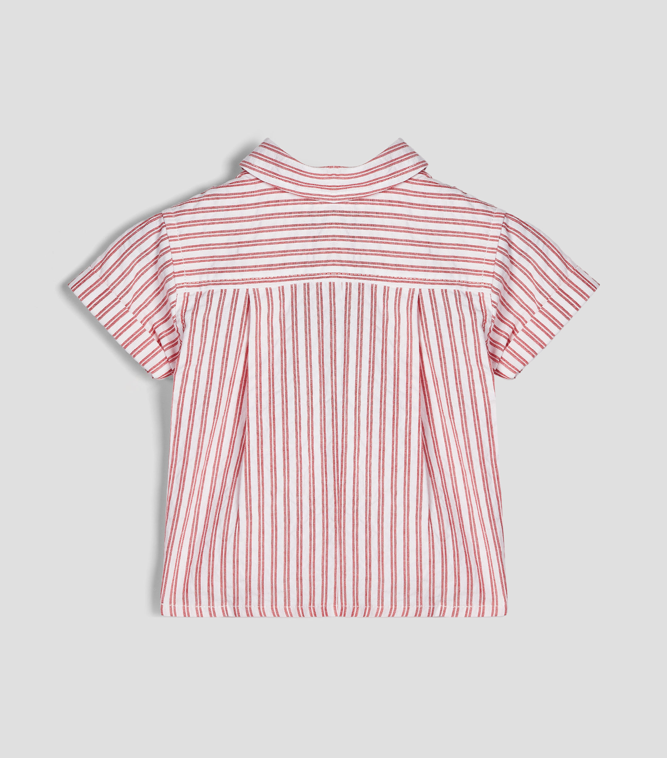 Camisa con rayas manga corta Bebé